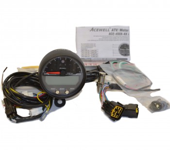 Acewell ACE-4453 Motorradtachometer Schwarz Matt