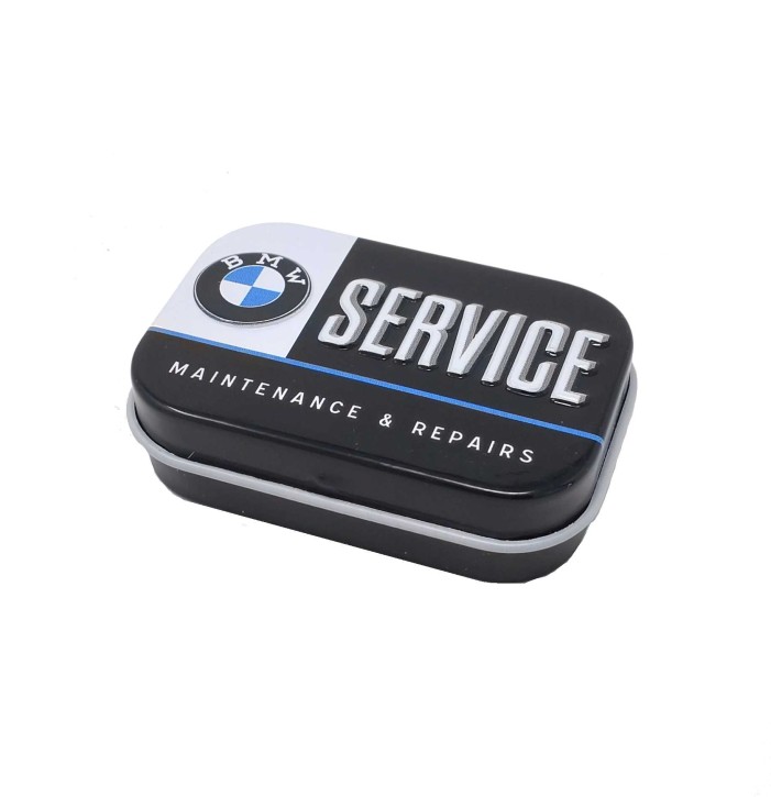 BMW-Service Minzdose – Kompakte Metall-Dose mit Pfefferminzdragees, offiziell lizenziert