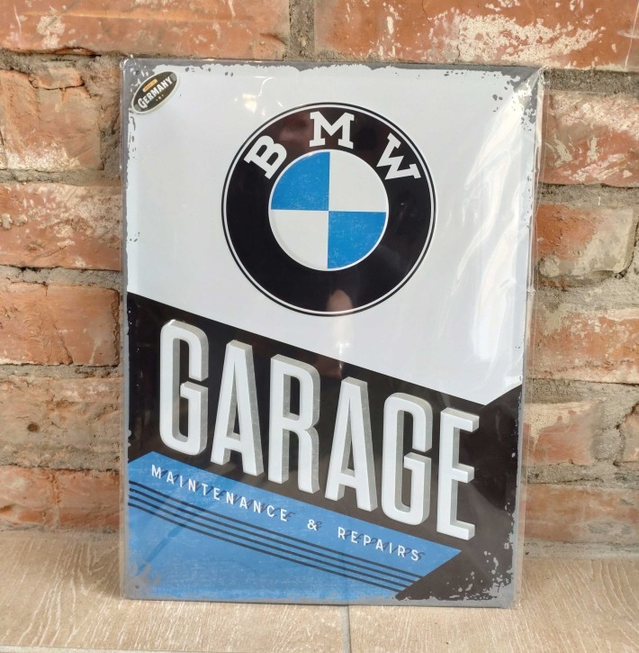 Blechschild BMW Motorrad – Retro Nostalgie Design, 30x40 cm, Metall