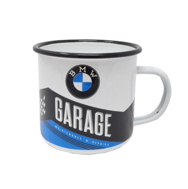 BMW Garage Emaille-Becher – Offiziell lizenziertes Retro-Design 360ml