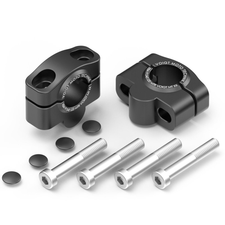 Lenkererhöhung 20mm für 22mm Lenker von Voigt Moto Technik mit TÜV schwarz