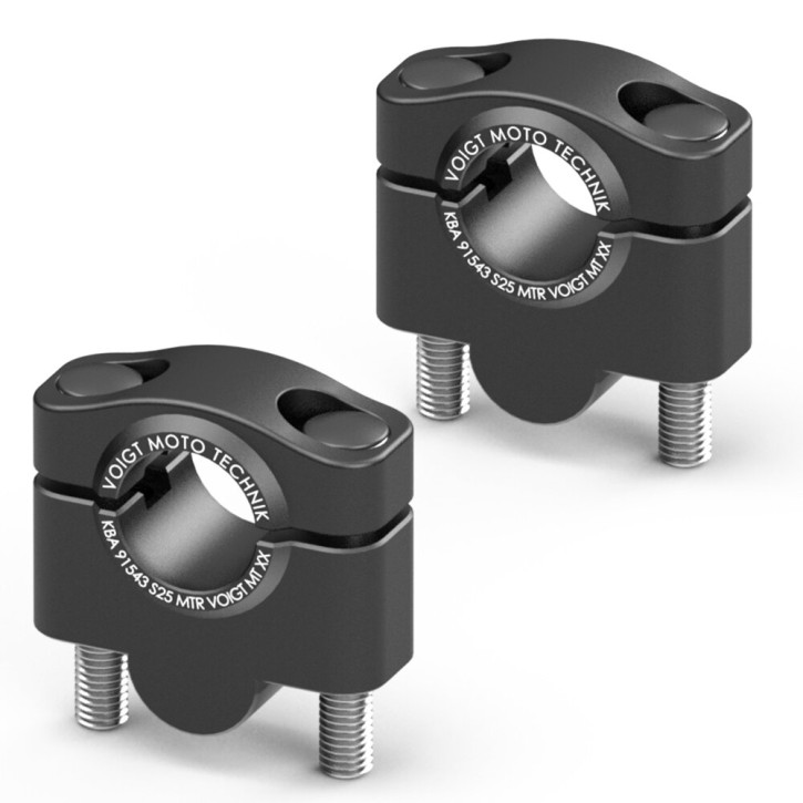 Lenkererhöhung 25mm für 22mm Lenker von Voigt Moto Technik mit TÜV schwarz