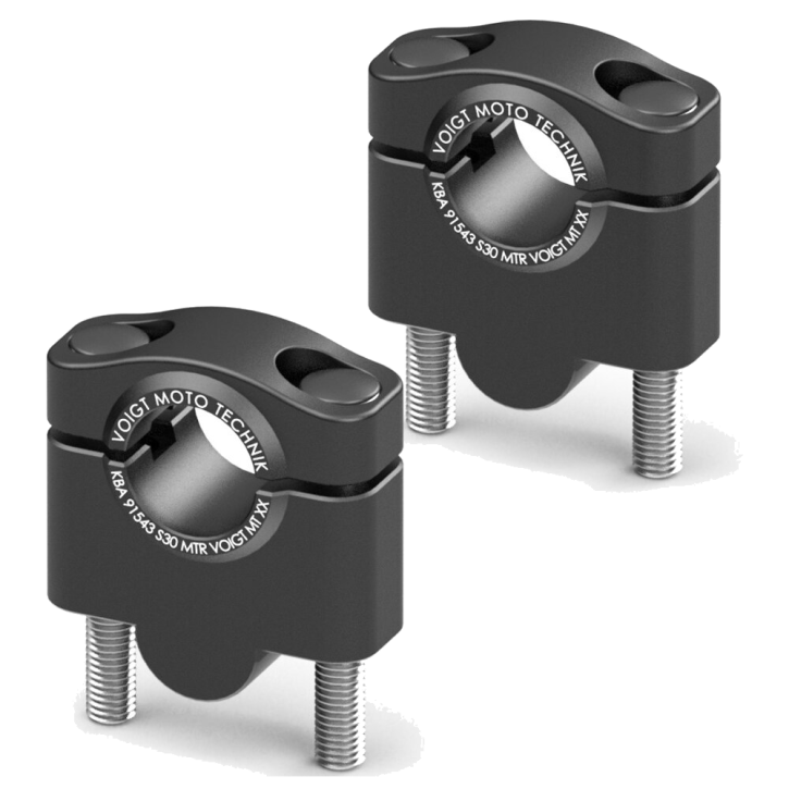 Lenkererhöhung 30mm für 22mm Lenker von Voigt Moto Technik mit TÜV schwarz