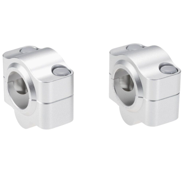 Voigt Moto Klemmsatz Lenker von 22,2 auf 28,6 mm - 20mm hoch mit ABE silber