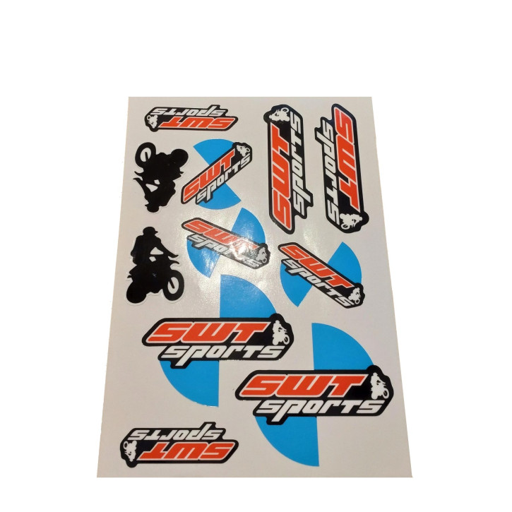 Aufkleberbogen mit 11 Aufklebern von SWT-SPORTS