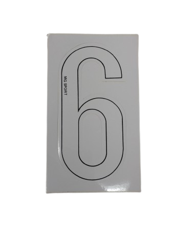 Startnummer Aufkleber Zahlen 0–9 | 15,2 cm | Wasserfest & Selbstklebend 6 - weiss