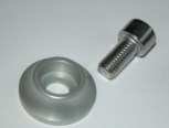 Scheibe für Steckachse mit Schraube M10x20 silber