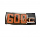 Aufkleber Batterieabdeckung 600ccm rot-gold