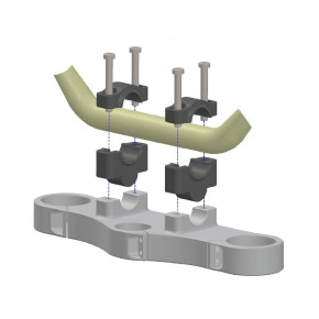 Lenkererhöhung 30mm für 22mm Lenker von Voigt Moto Technik mit TÜV schwarz