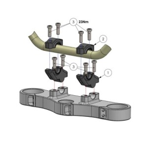 Lenkererhöhung + Lenkerversatz für 22mm Lenker von Voigt Moto Technik mit TÜV
